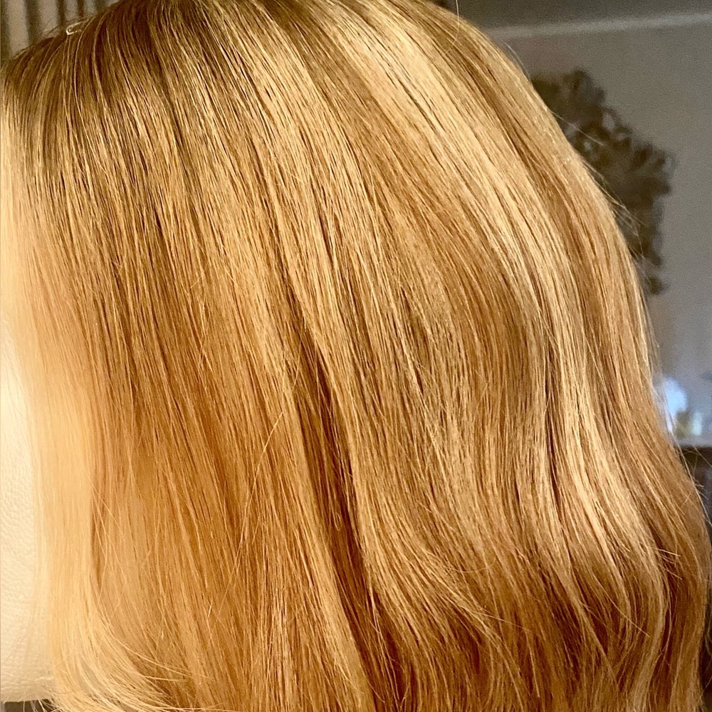 100% Uniwigs Remy Human Hair Topper Great condition! Rooted blonde - Picture 9 of 14